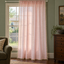 Blush pink patterned curtain with ivory tassels — hero