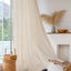 New Farmhouse Curtain, Crochet Hollow Splicing Curtain, Boho Style Cotton Linen Beige Curtain for Bedroom,Living Room, Semi Blackout Curtain