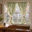 2-Panel Green Gingham Ruffled Cafe Curtains - product view 1
