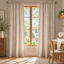 2 Panels Plaid Light Brown Gingham Curtain - styled product view
