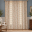 New Farmhouse Curtain, Crochet Hollow Splicing Flower Curtain, Semi Blackout Boho Style Cotton Linen Beige Curtain for Bedroom, Living Room - styled product view