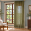 Moss Green Boho Curtains, Linen Curtains Panel, New Farmhouse Kitchen Curtains, Curtains for Living Room and Bedroom, Custom Curtains Sizes - styled product view