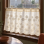 Ivory cutwork floral short curtain — hero view