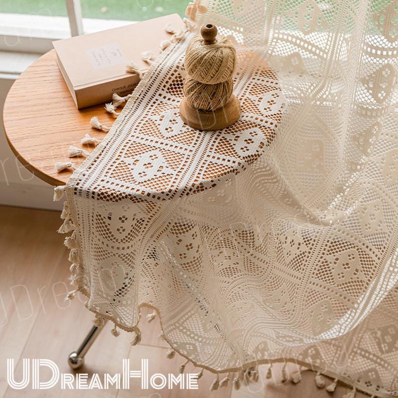 Boho Farmhouse Kitchen Cafe Curtains – alternate angle