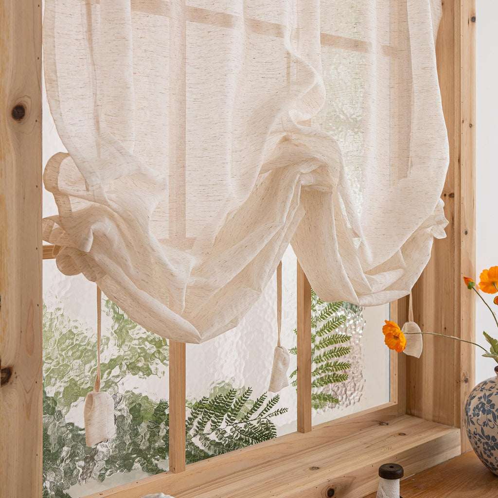Linen Tie-Up Farmhouse Curtain Panel – additional product detail