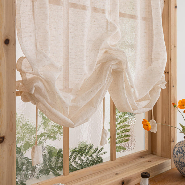 Linen Tie-Up Farmhouse Curtain Panel – additional product detail