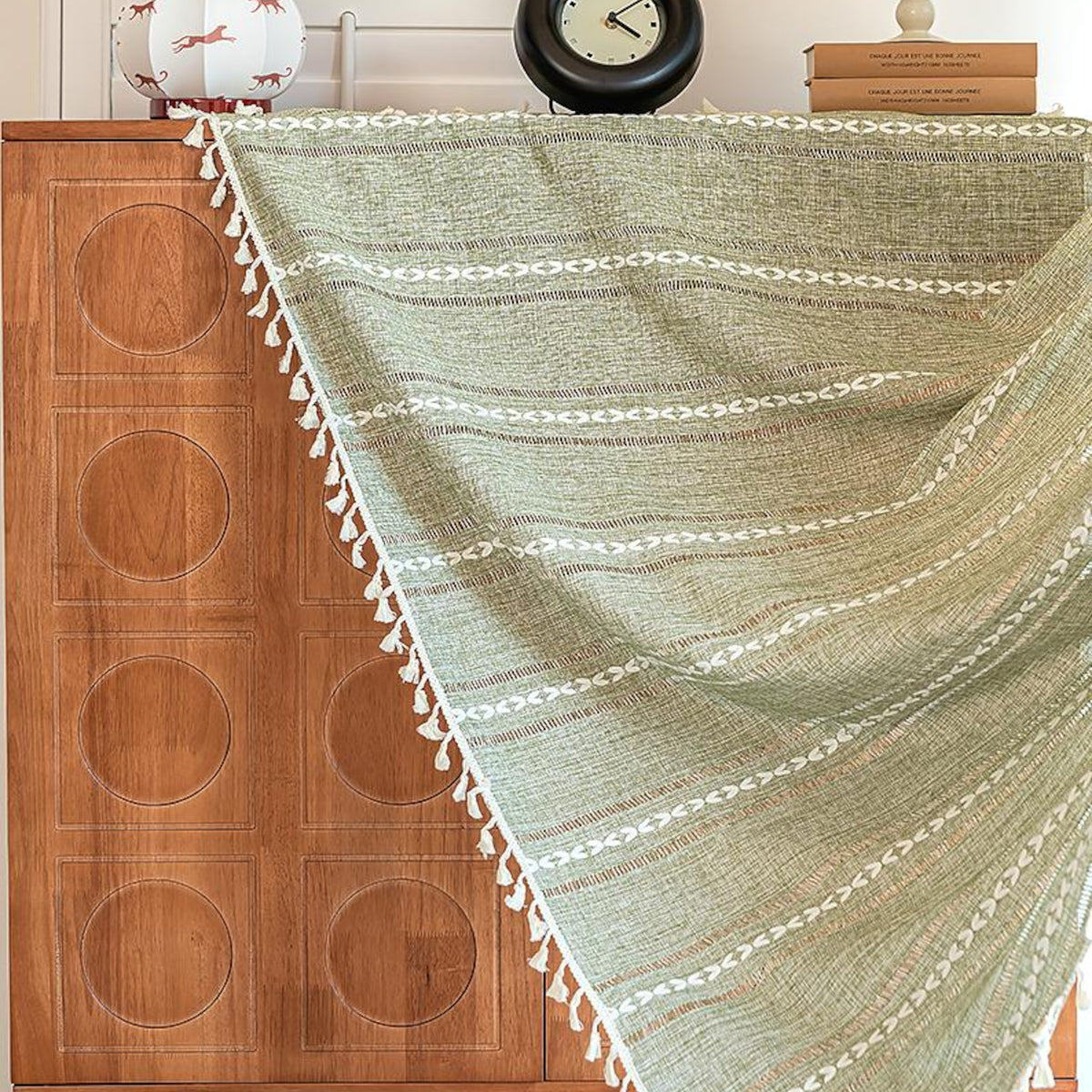 Green Boho Curtain Panel