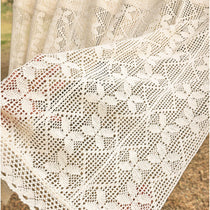 Beige Crochet Cafe Valance