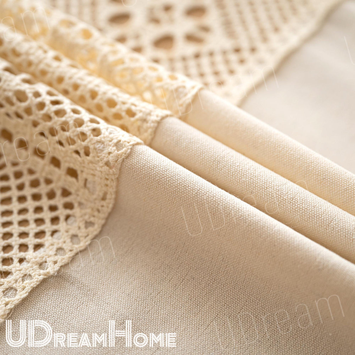 Crochet Lace Linen-Blend Cafe Curtain – alternate angle