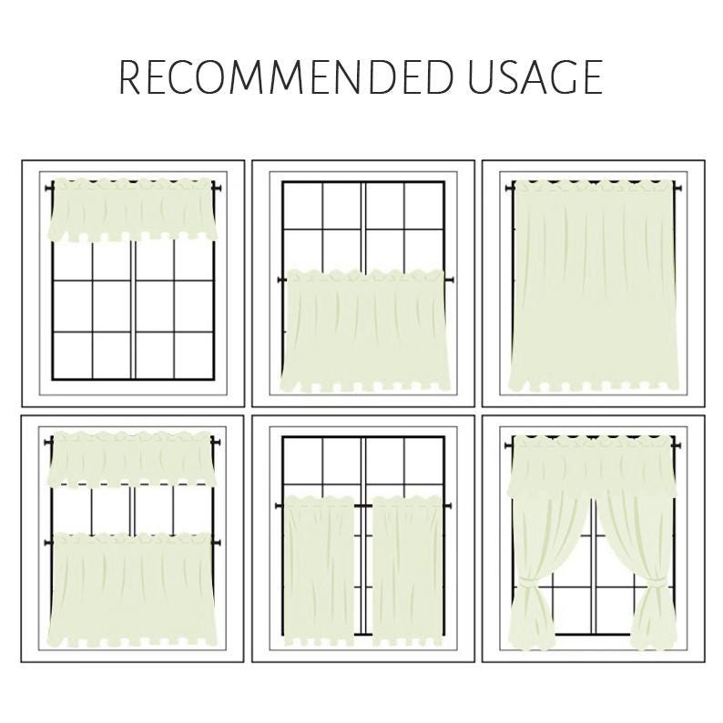 Crochet Lace Linen-Blend Cafe Curtain – styled display view