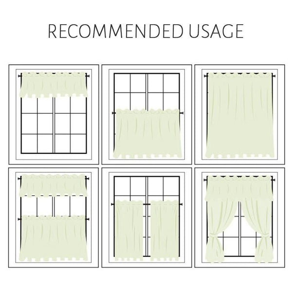 Crochet Lace Linen-Blend Cafe Curtain – styled display view