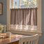 Embroidered Floral Check Cafe Curtain - product view 1