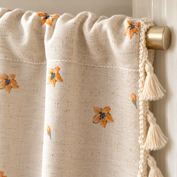 Floral Cafe Curtain Panel - product view 4