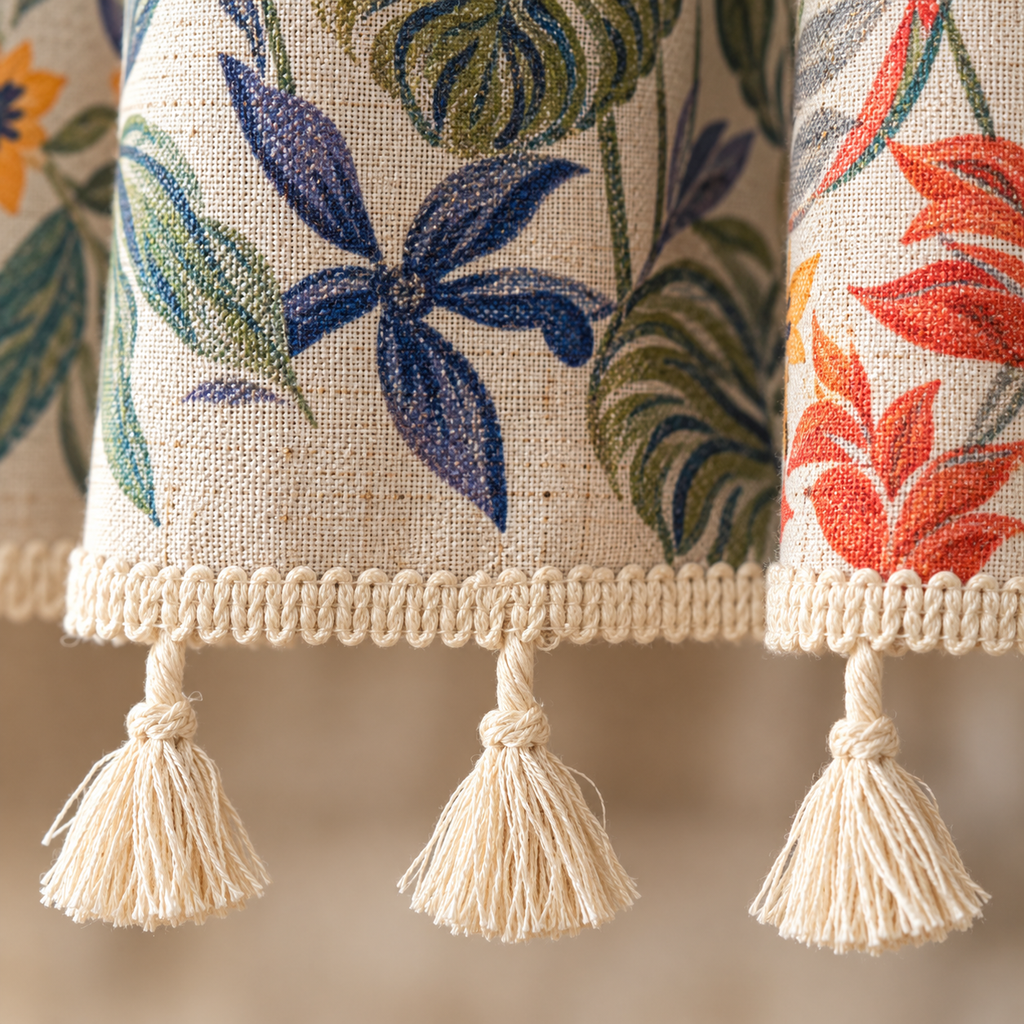 Floral Cafe Curtain Panel - product view 5