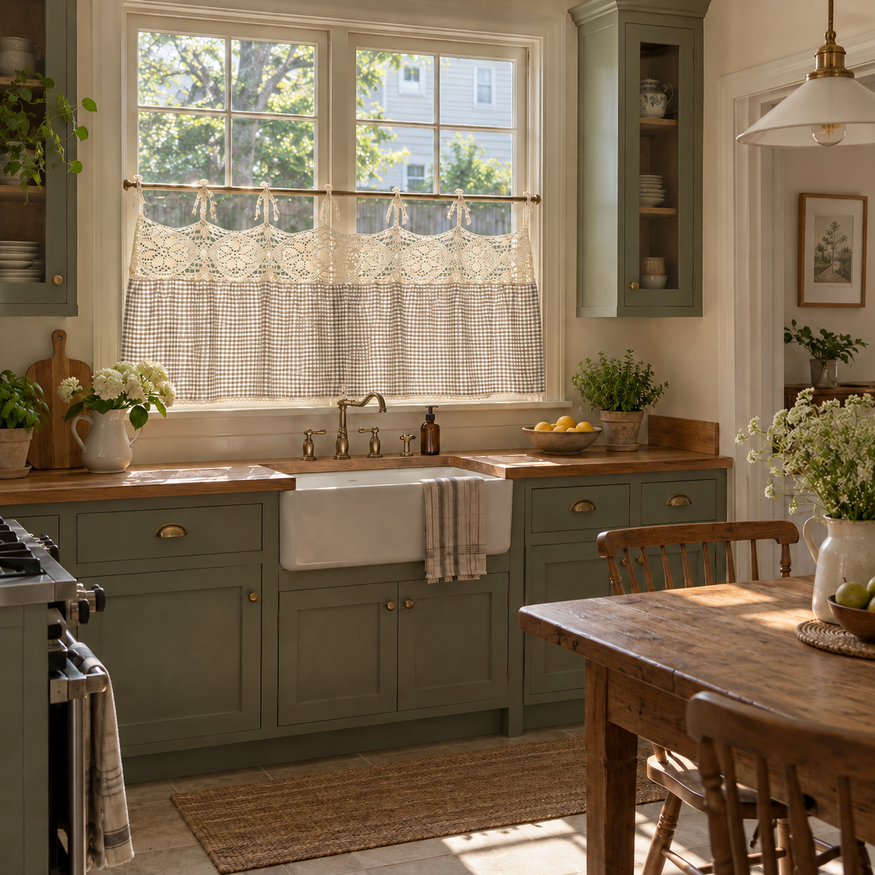 Gingham Farmhouse Kitchen Curtain Panel Secondary image