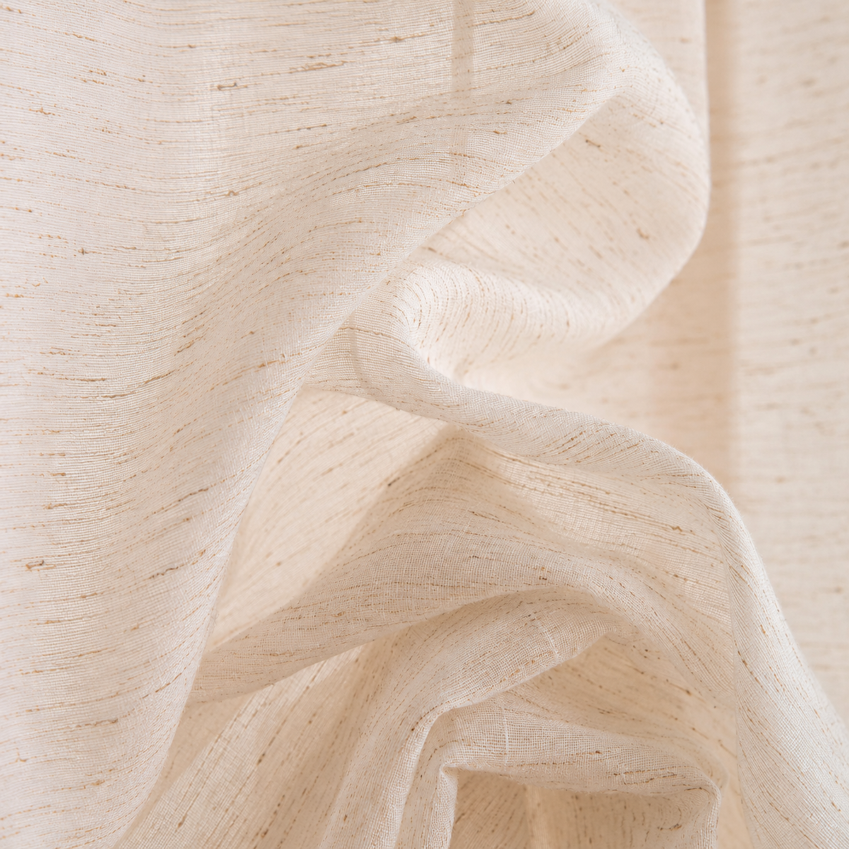 Linen Tie-Up Curtain Panel - fabric detail