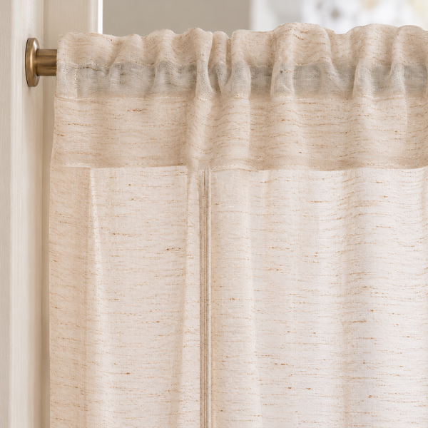 Linen Tie-Up Curtain Panel - header detail