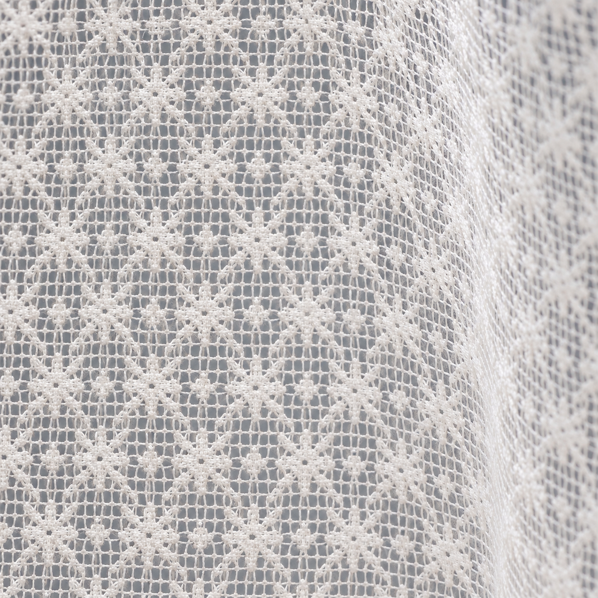 Snowflake Embroidered Lace Cafe Curtain - fabric detail