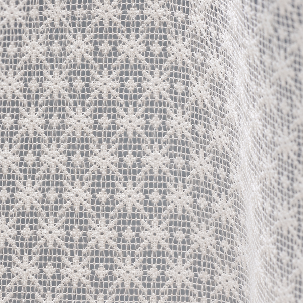 Snowflake Embroidered Lace Cafe Curtain - fabric detail