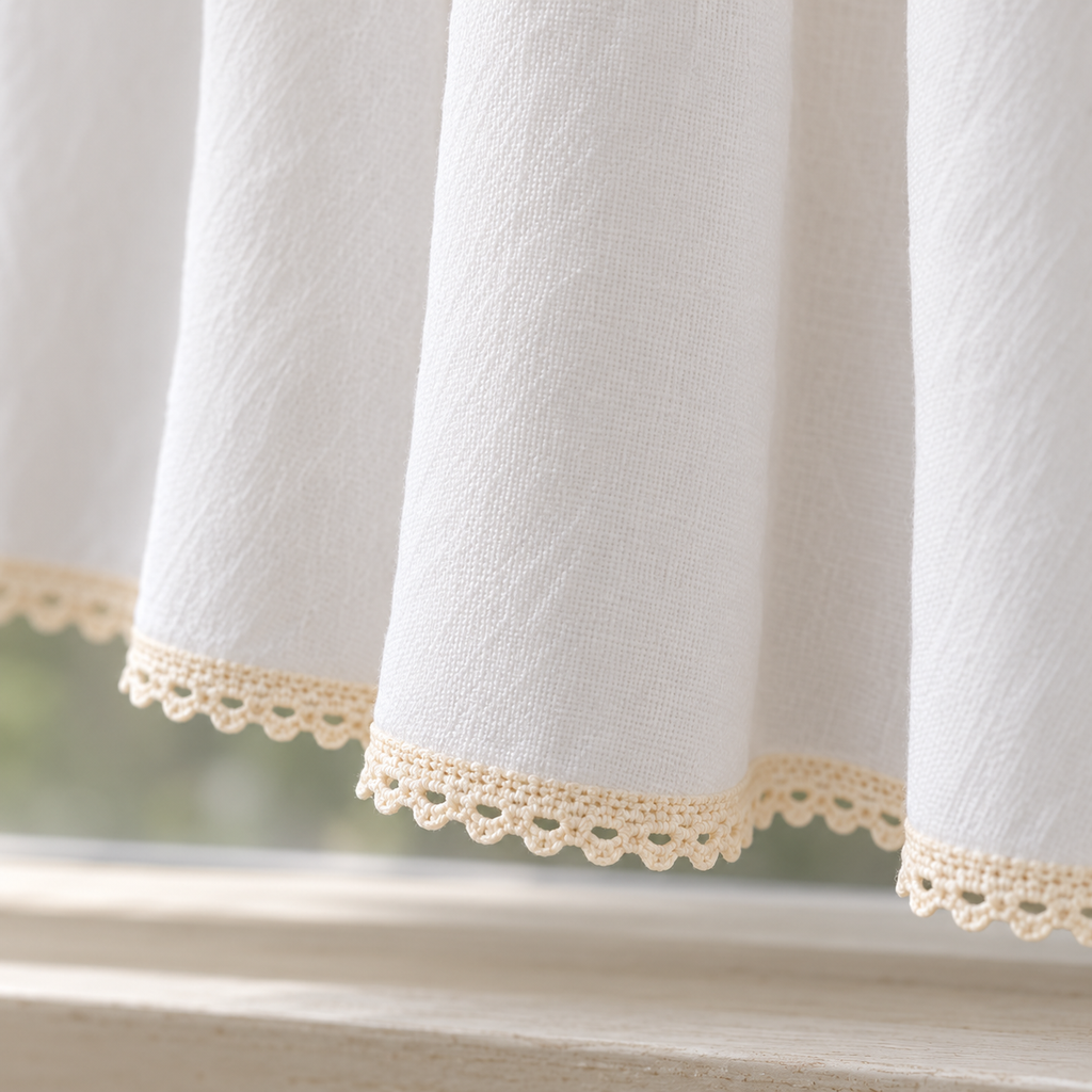 White French Country Lace Cafe Curtain - product view 5