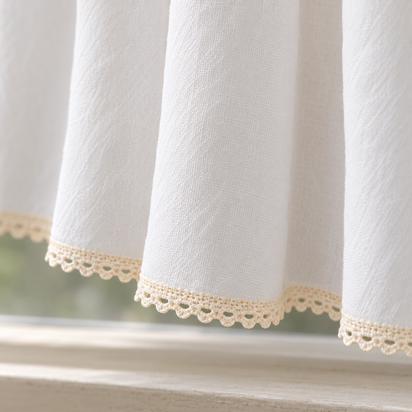 White French Country Lace Cafe Curtain - product view 5