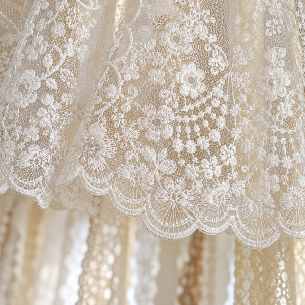 Burlap and Lace Window Valance - product view 3