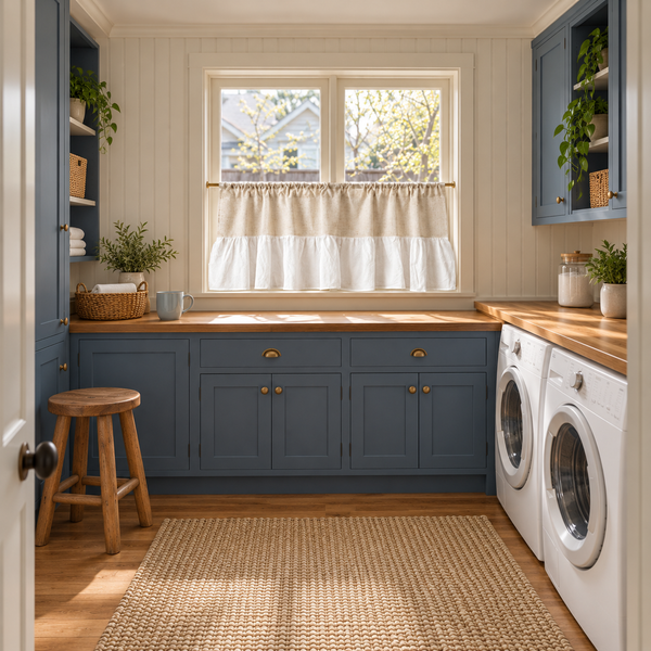 Ruffled Farmhouse Cafe Curtain - room setting