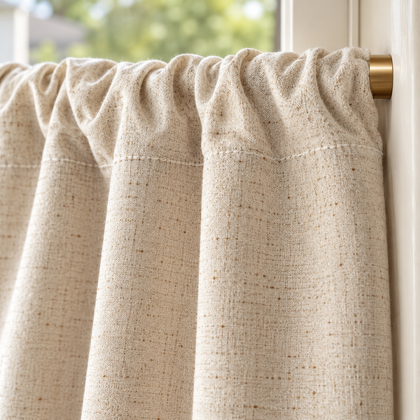 Ruffled Farmhouse Cafe Curtain - header detail