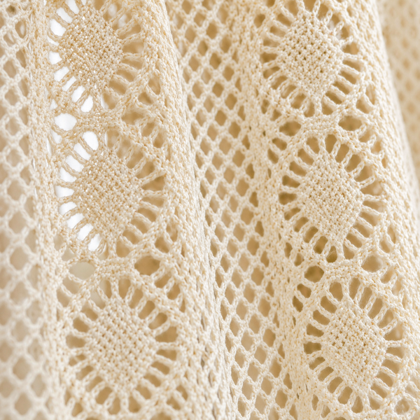 Woven Cafe Curtain for Cabinets and Doorways - fabric detail