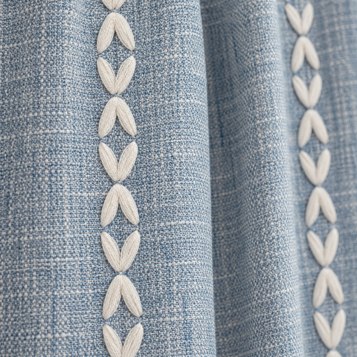 Boho Farmhouse Tassel Window Panel - fabric detail