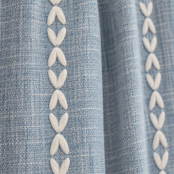 Boho Farmhouse Tassel Window Panel - fabric detail