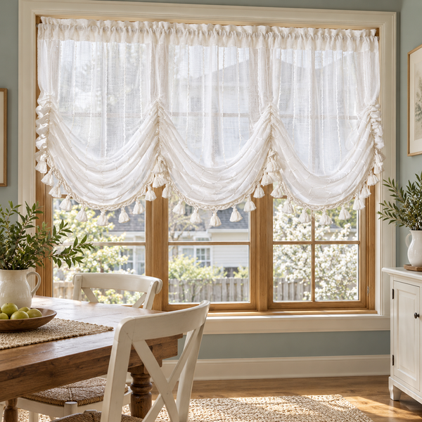 Linen Pull-Up Curtain Panel - styled product view