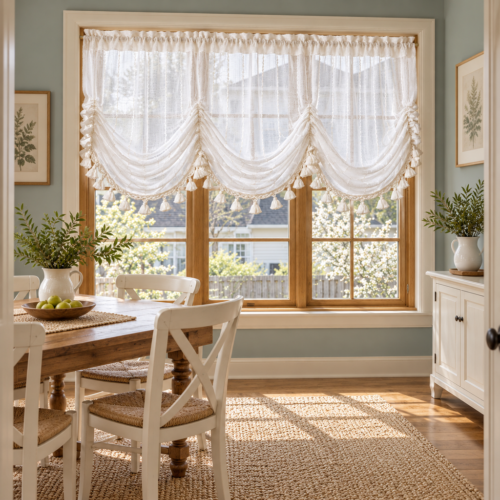 Linen Pull-Up Curtain Panel - room setting