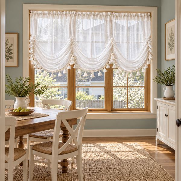 Linen Pull-Up Curtain Panel - room setting