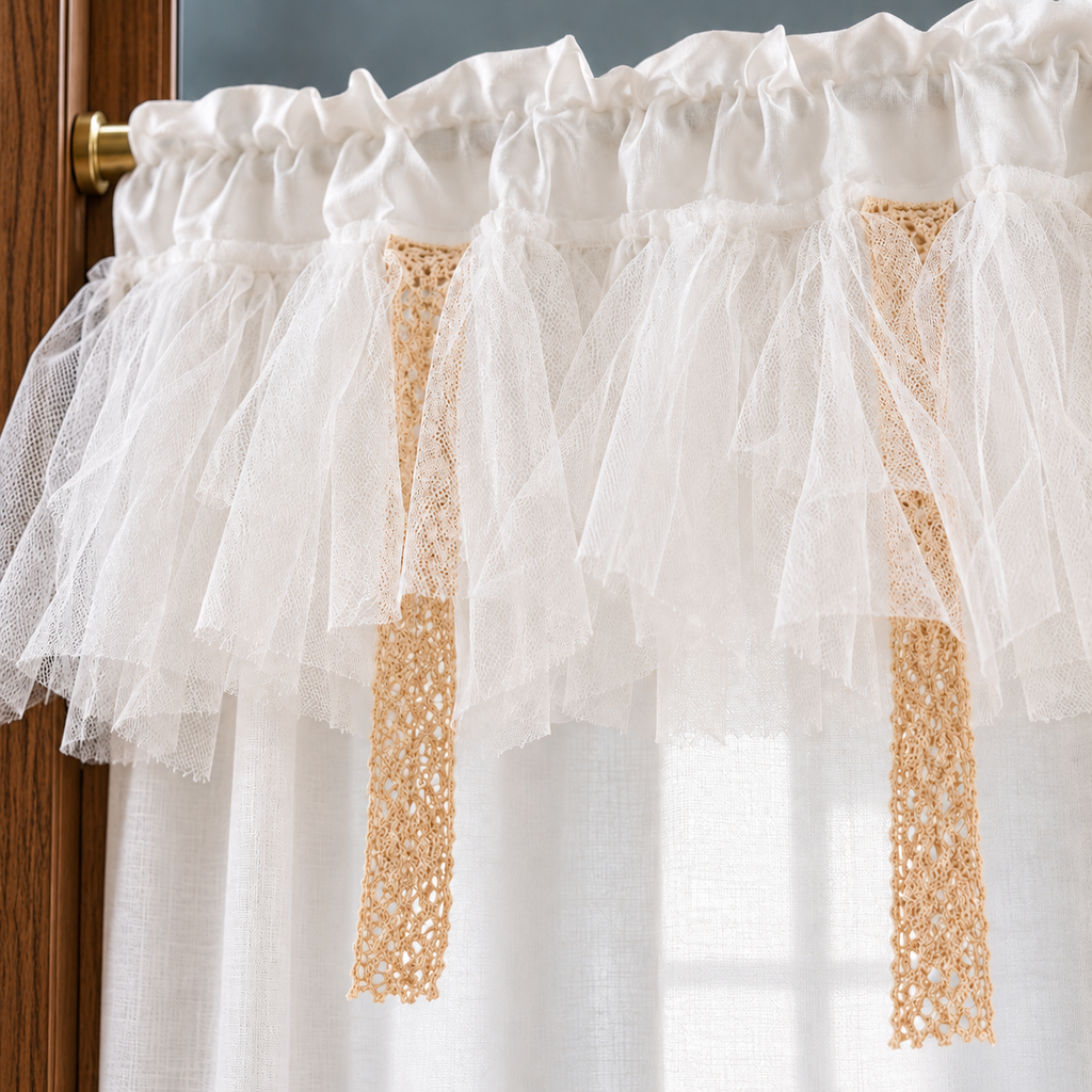 French Country Semi-Sheer Cafe Curtain - fabric detail