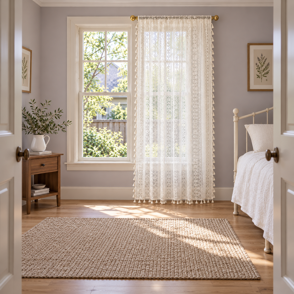 Light-Filtering Farmhouse Curtain Panel - room setting