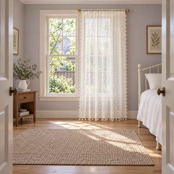 Light-Filtering Farmhouse Curtain Panel - room setting