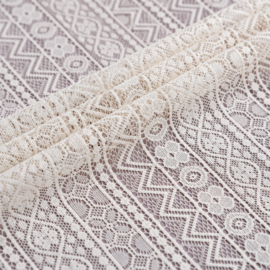 Light-Filtering Farmhouse Curtain Panel - fabric detail