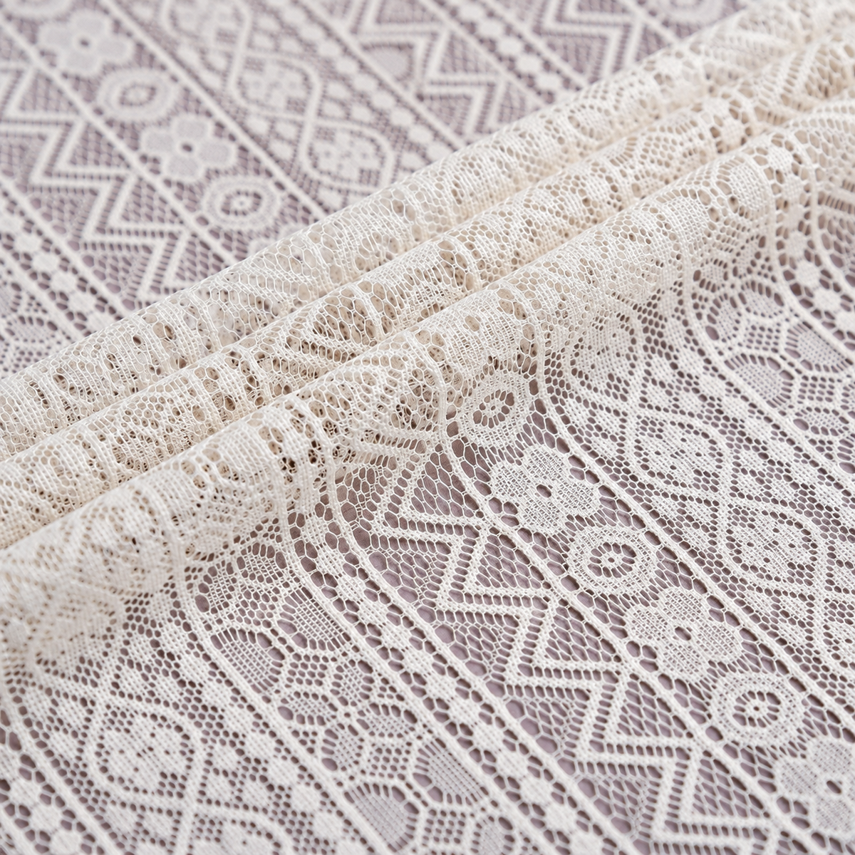Light-Filtering Farmhouse Curtain Panel - fabric detail