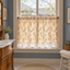 Orange Floral Cafe Curtain with Ruffled Edges - styled product view
