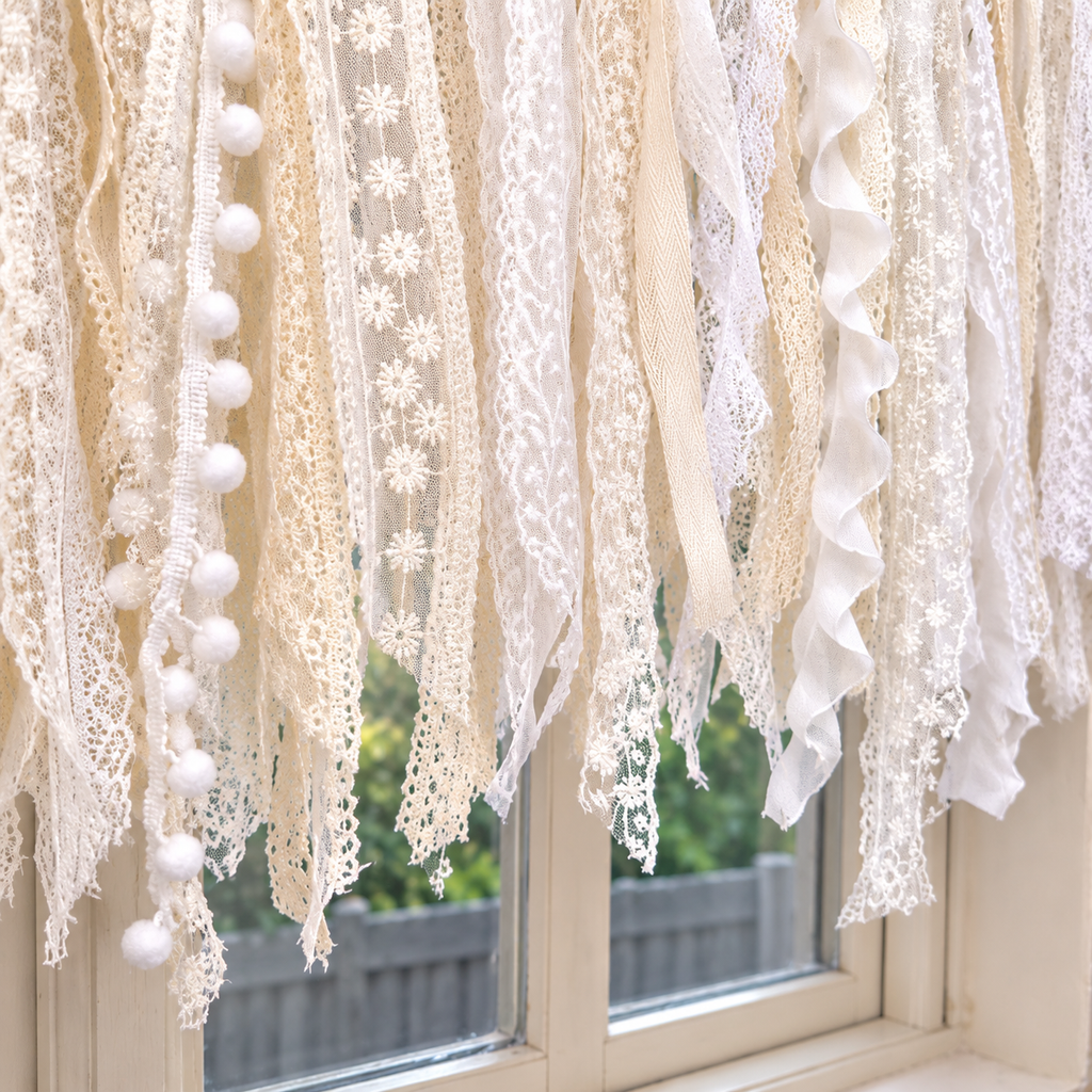 Crochet Lace Cafe Valance - hem detail