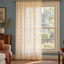 Boho Chic Beige Lace Flower Curtain, Farmhouse Country Light Filtering Kitchen Valance, Hollow Curtains with Tassel, Cafe Semi-Sheer Curtain - product view 1