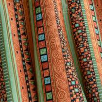 Yellow Boho Curtain Panel - fabric detail