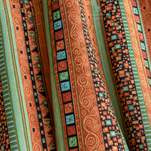 Yellow Boho Curtain Panel - fabric detail