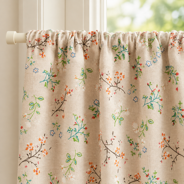 Floral Farmhouse Cafe Curtain — product view 7